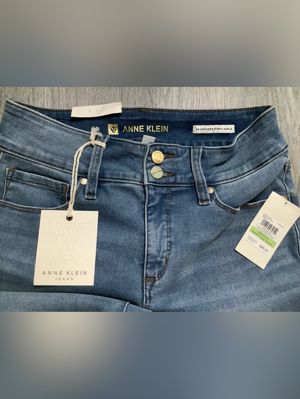 Anne Klein Blue High-Rise Skinny Ankle Jeans
